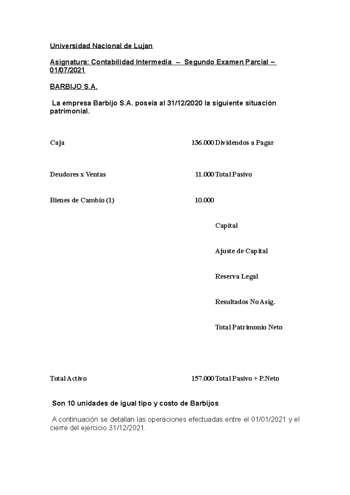 2do Parcial Practico Conta Intermedia Universidad Nacional De Lujan