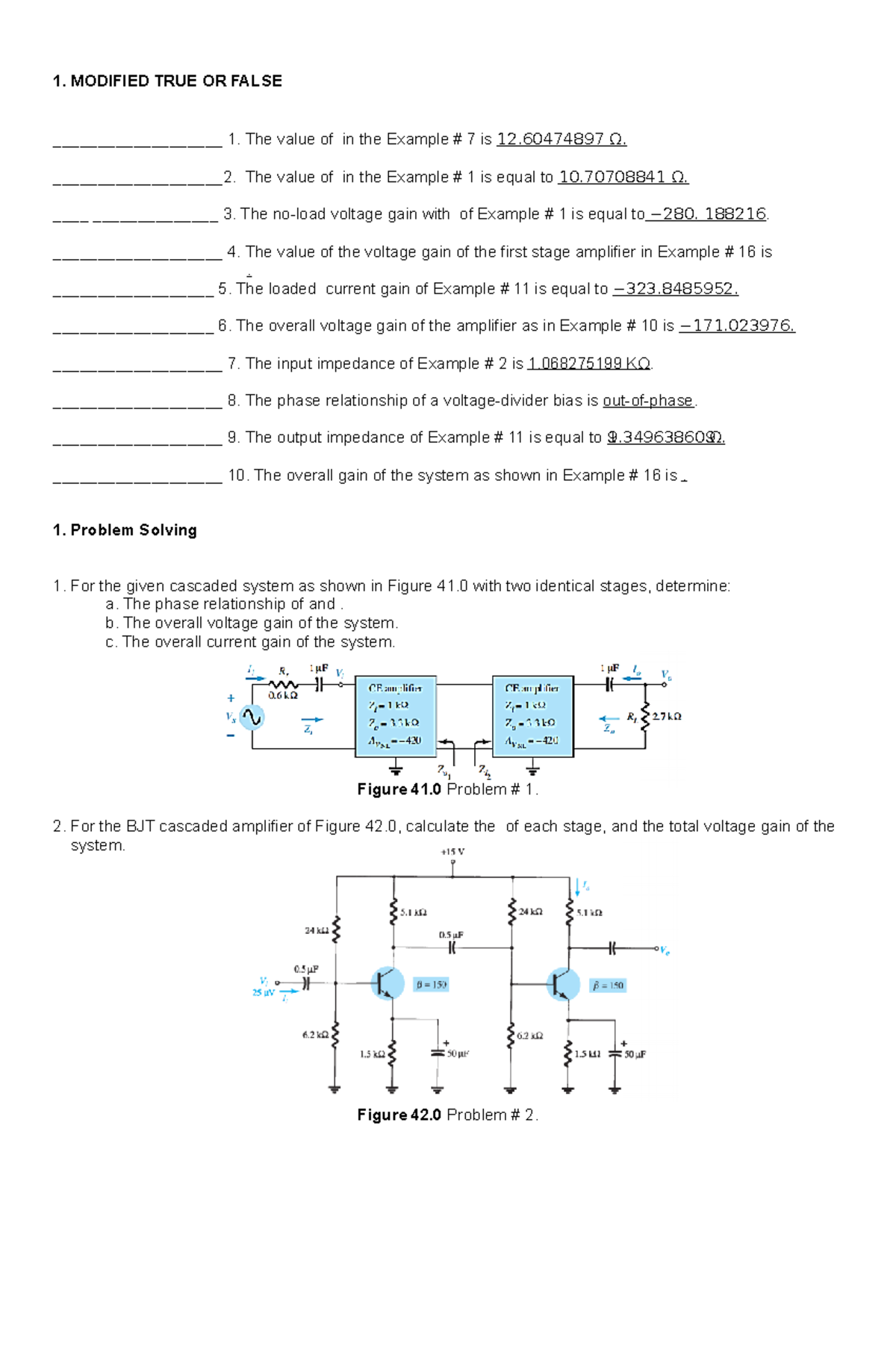Electronic Circuits Analysis and Design practice problem 4 1