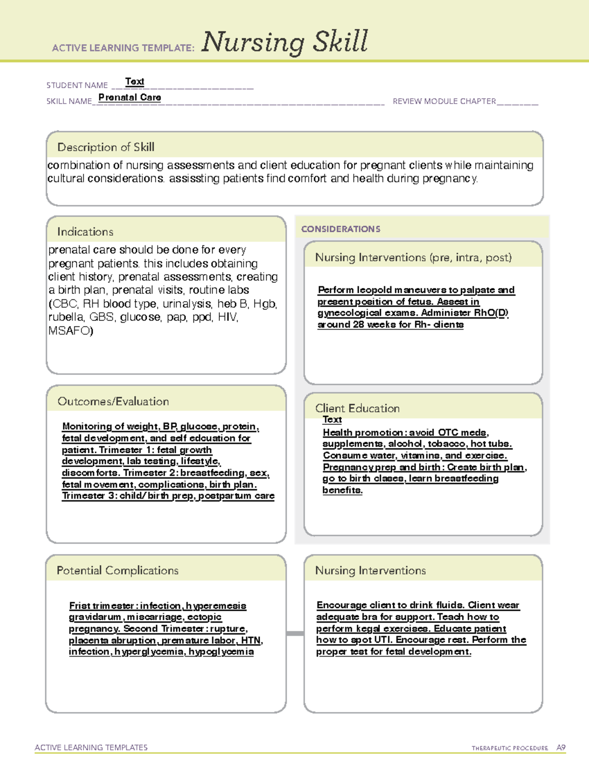 ATI OB remediate 1 - Maternity/child labor - ACTIVE LEARNING TEMPLATES ...