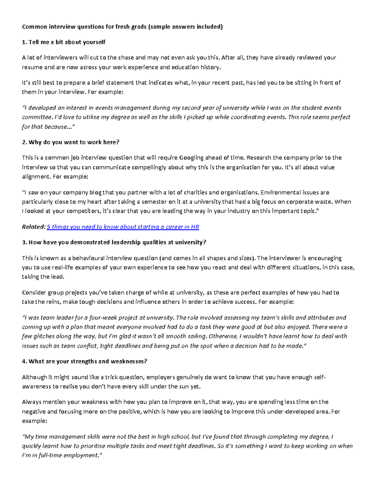 Interview-guide - interview guide for hr - Common interview questions ...