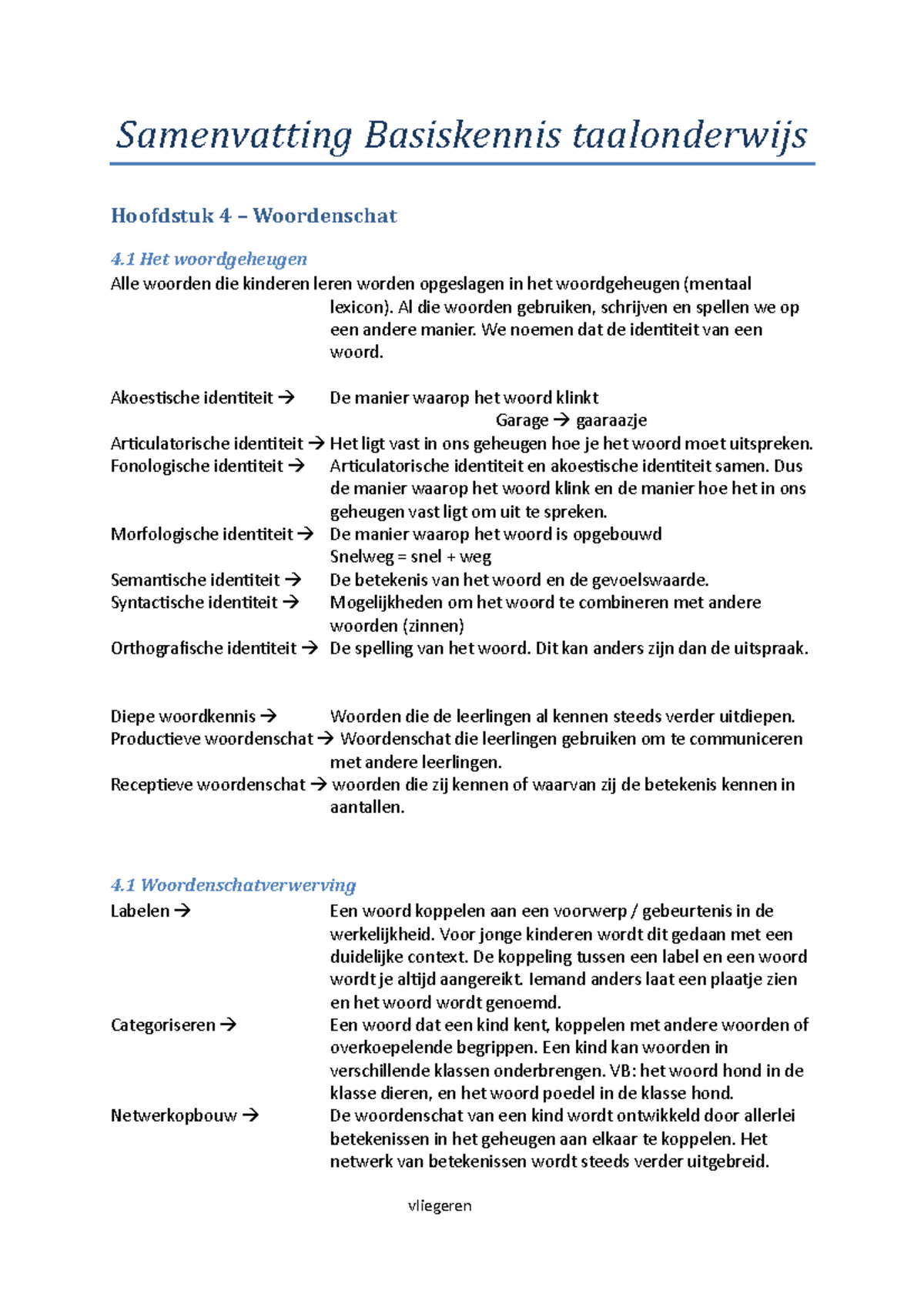 Nederlands - Samenvatting Basiskennis H4 - Samenvatting Basiskennis ...