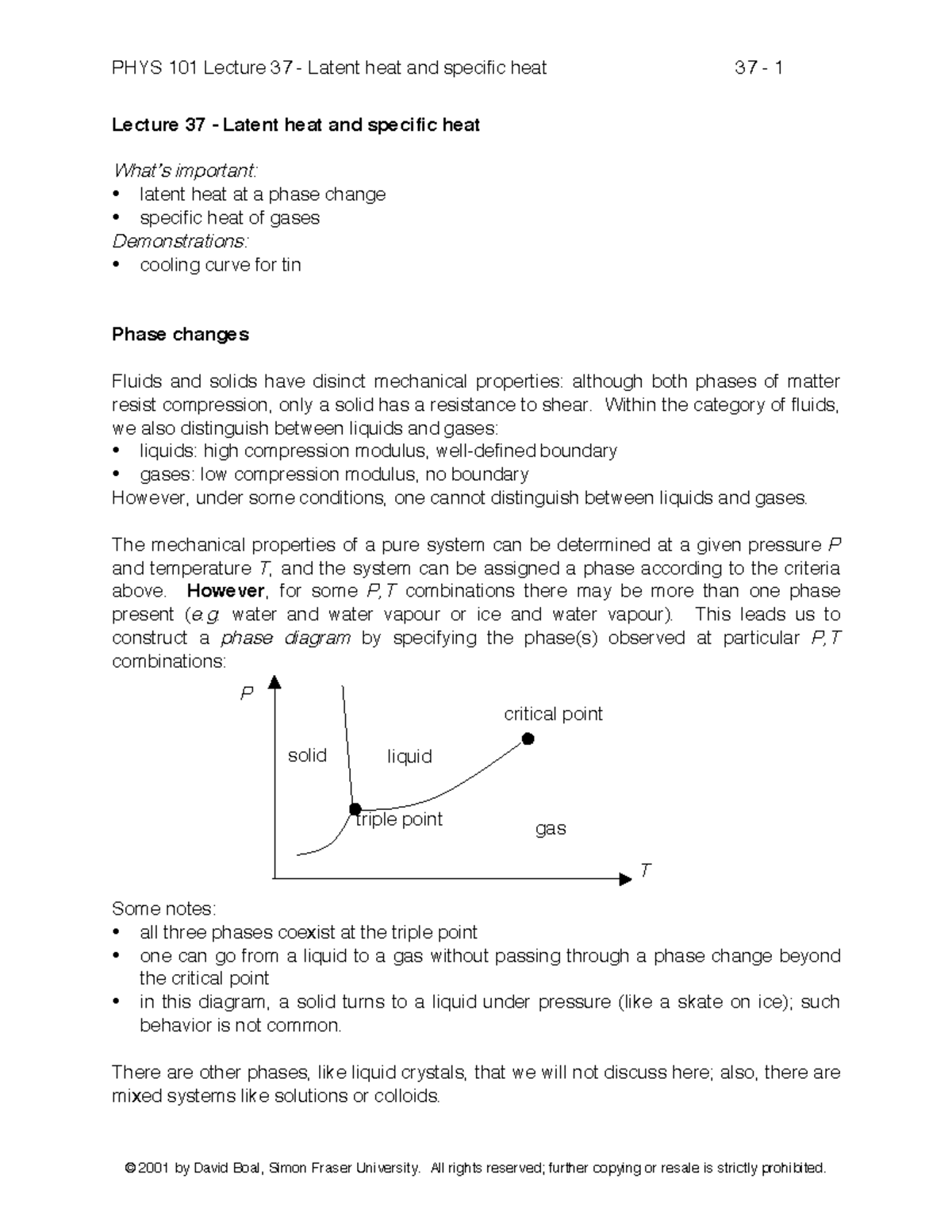 101lec37 Blaaaa Lecture 37 Latent heat and specific heat What 9 s