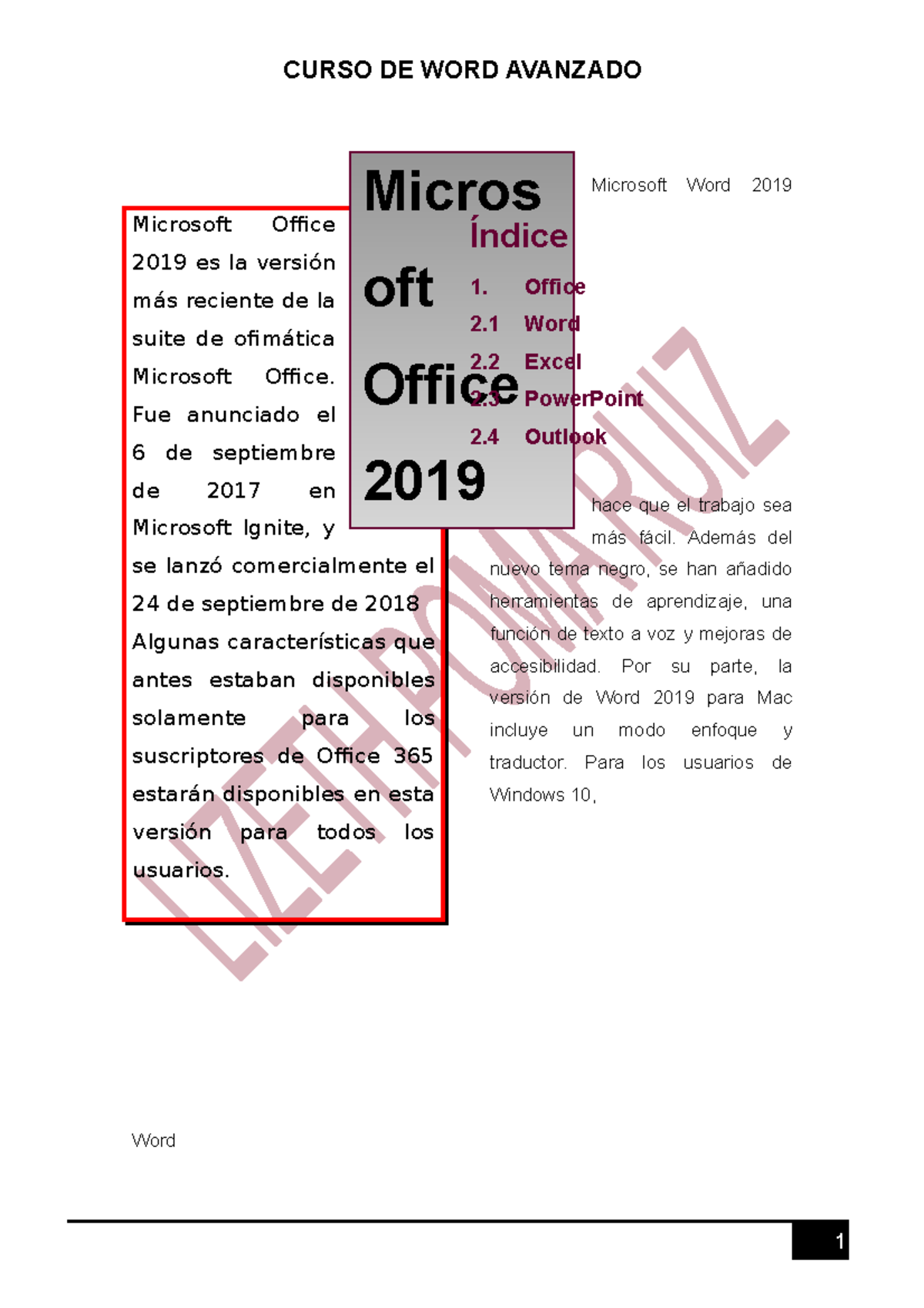Examen De Word Avanzado – Test Word – SSMSR
