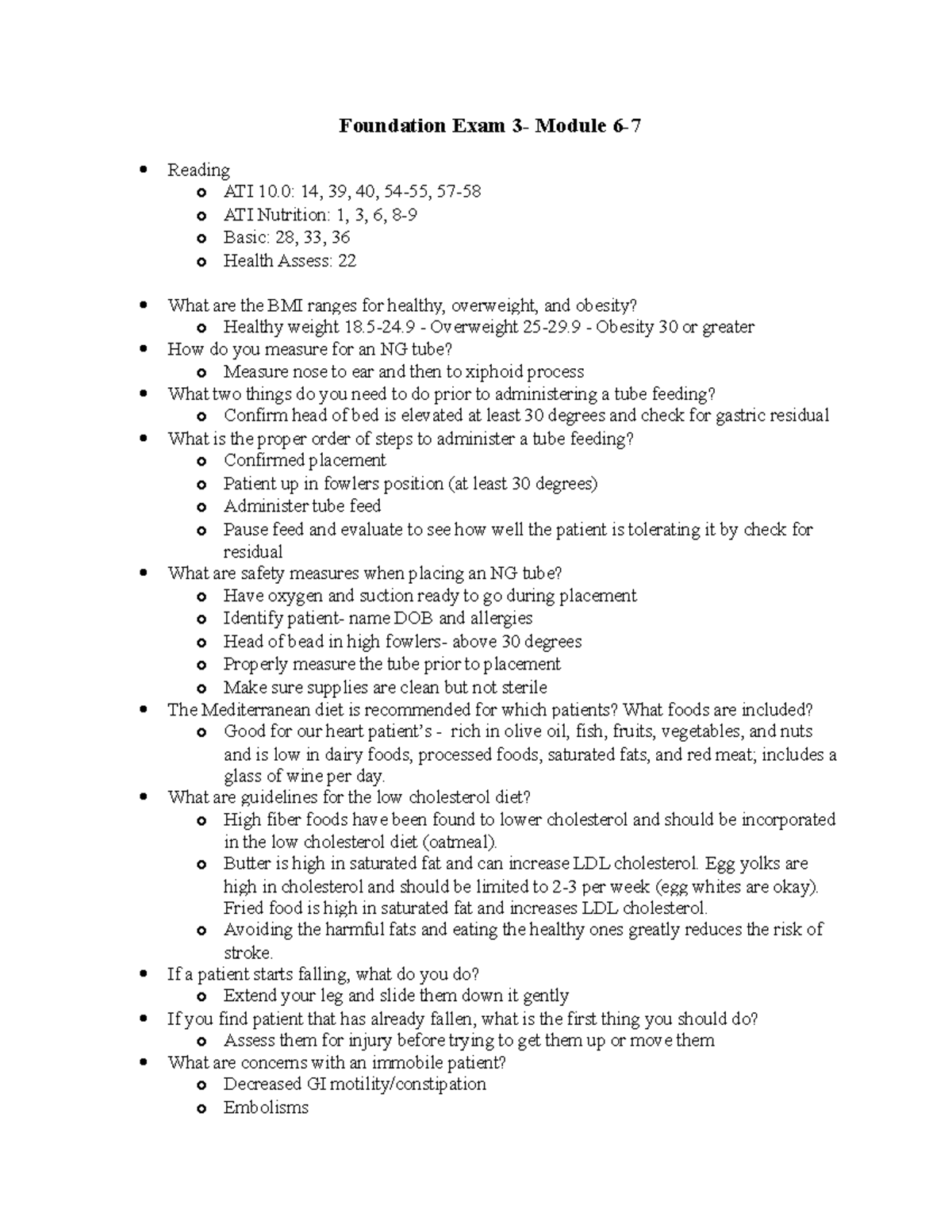 Foundation Exam 3 Prep - Las Vegas Campus Study Guide - Foundation Exam ...