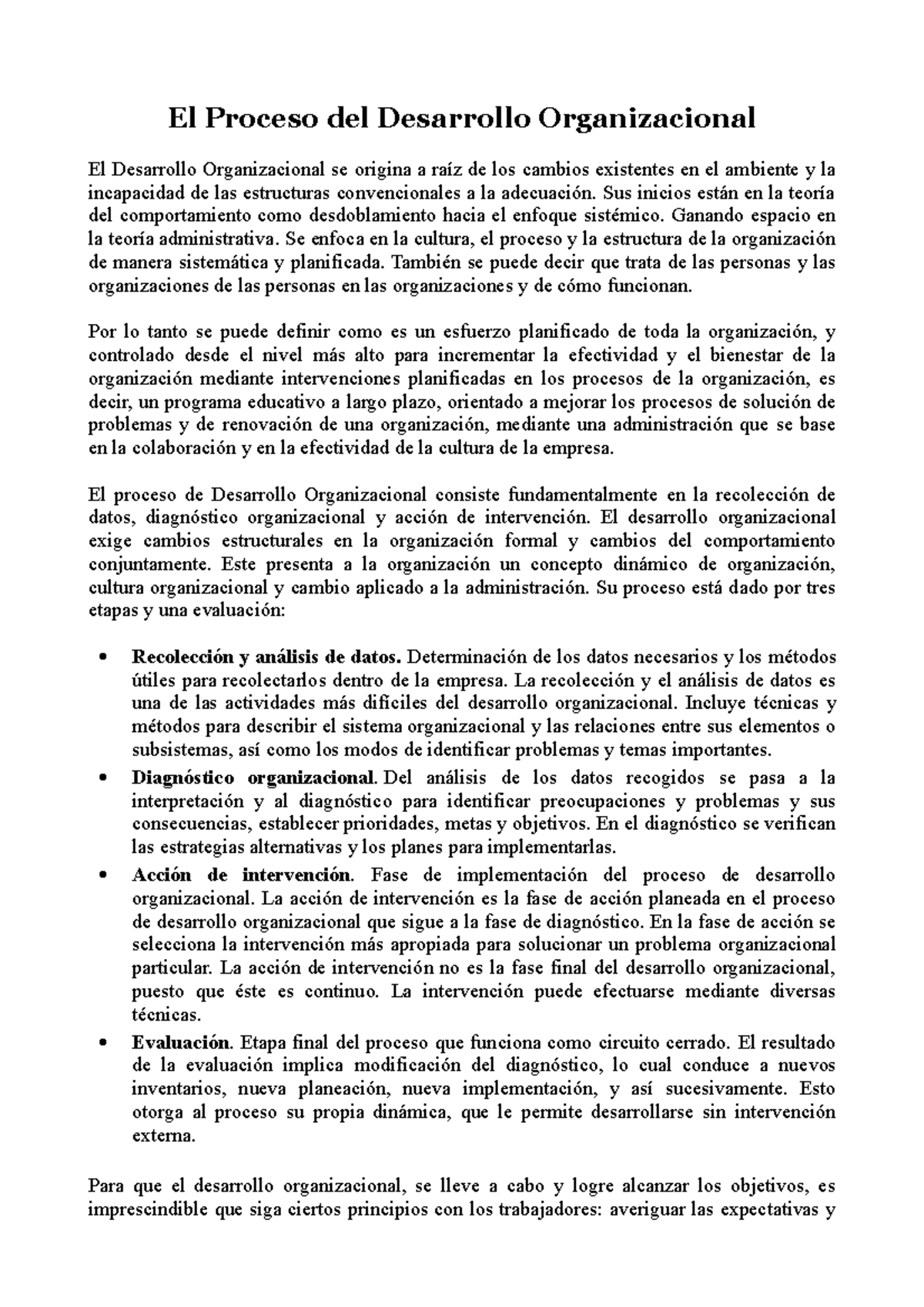 El Proceso del Desarrollo Organizacional - Sus inicios están en la ...