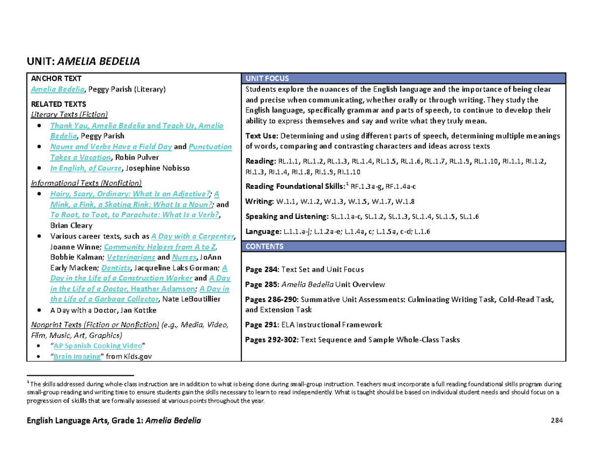 ela-grade-1-summary-english-composition-i-unit-amelia-bedelia