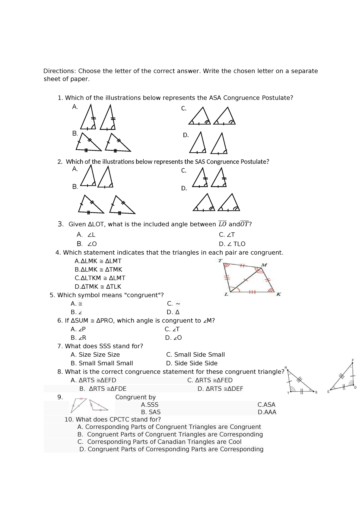 Long quiz - this is a quiz to test how far the students understand the ...