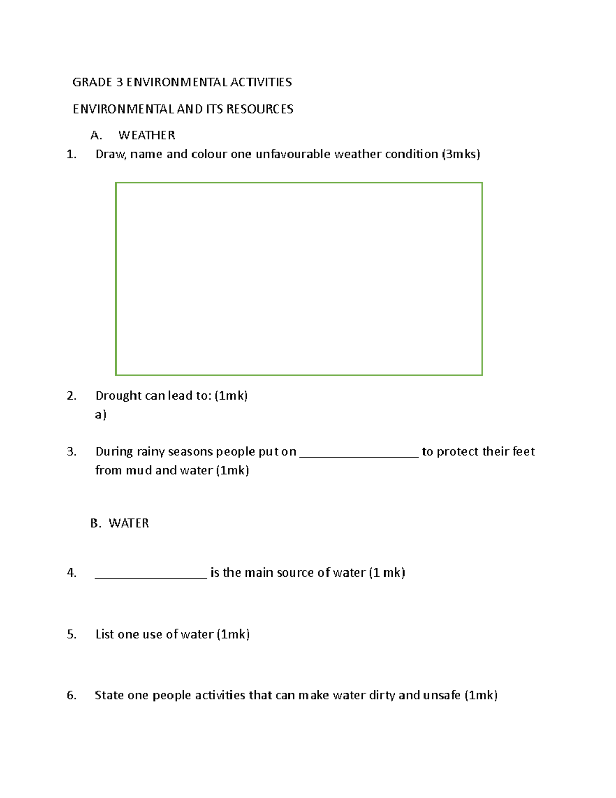 Environmental Activities Examples Pdf