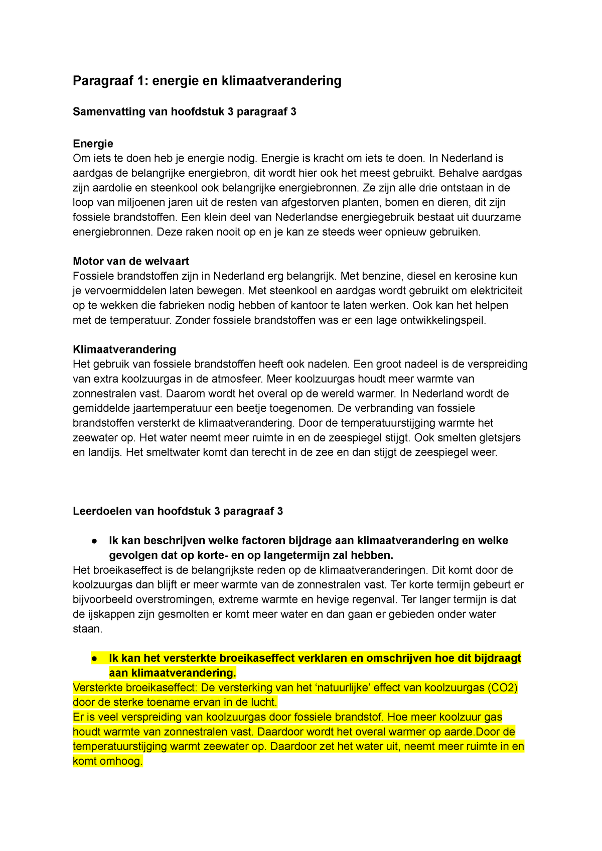 Hoofdstuk 3 Paragraaf 1 - Paragraaf 1: Energie En Klimaatverandering ...