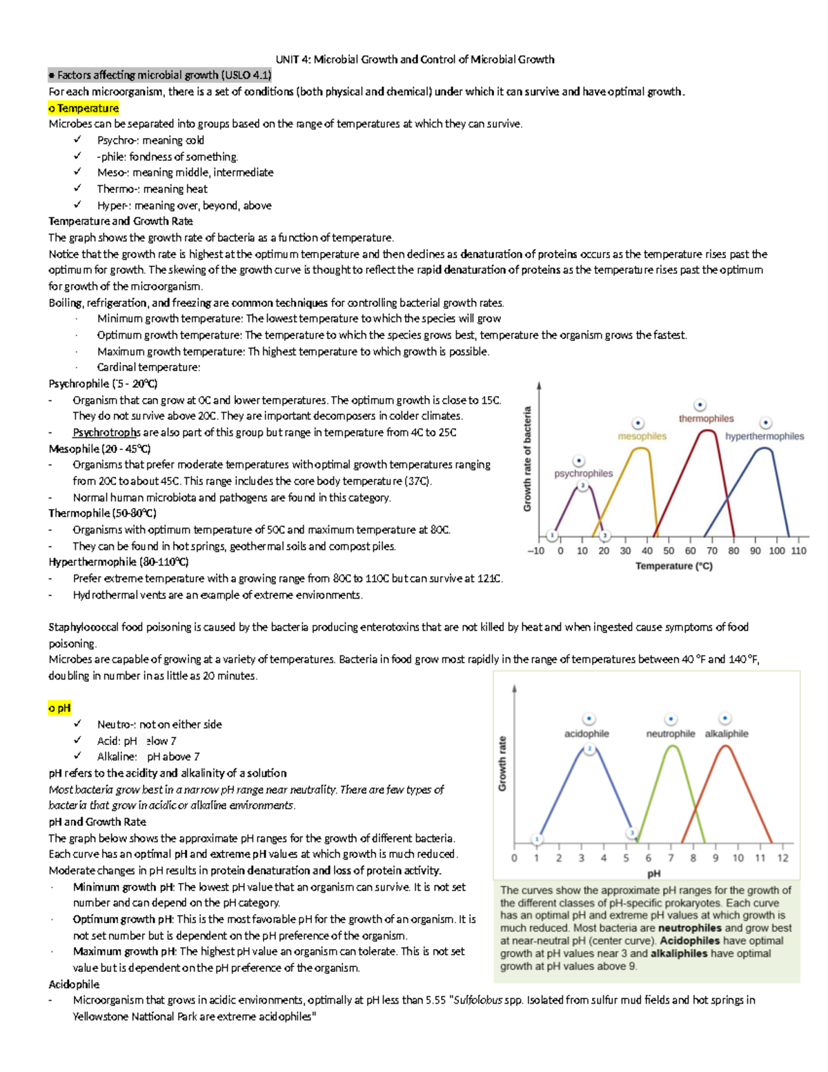 UNIT 4 Notes - UNIT 4: Microbial Growth and Control of Microbial Growth ...