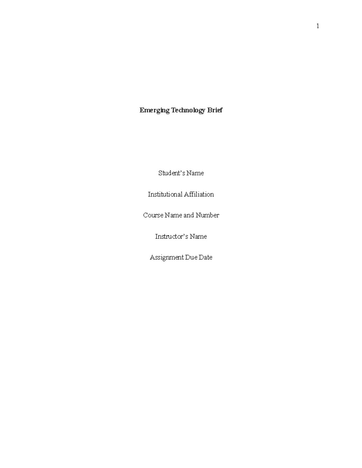 Emerging Technology Brief.edited (1) - Emerging Technology Brief ...