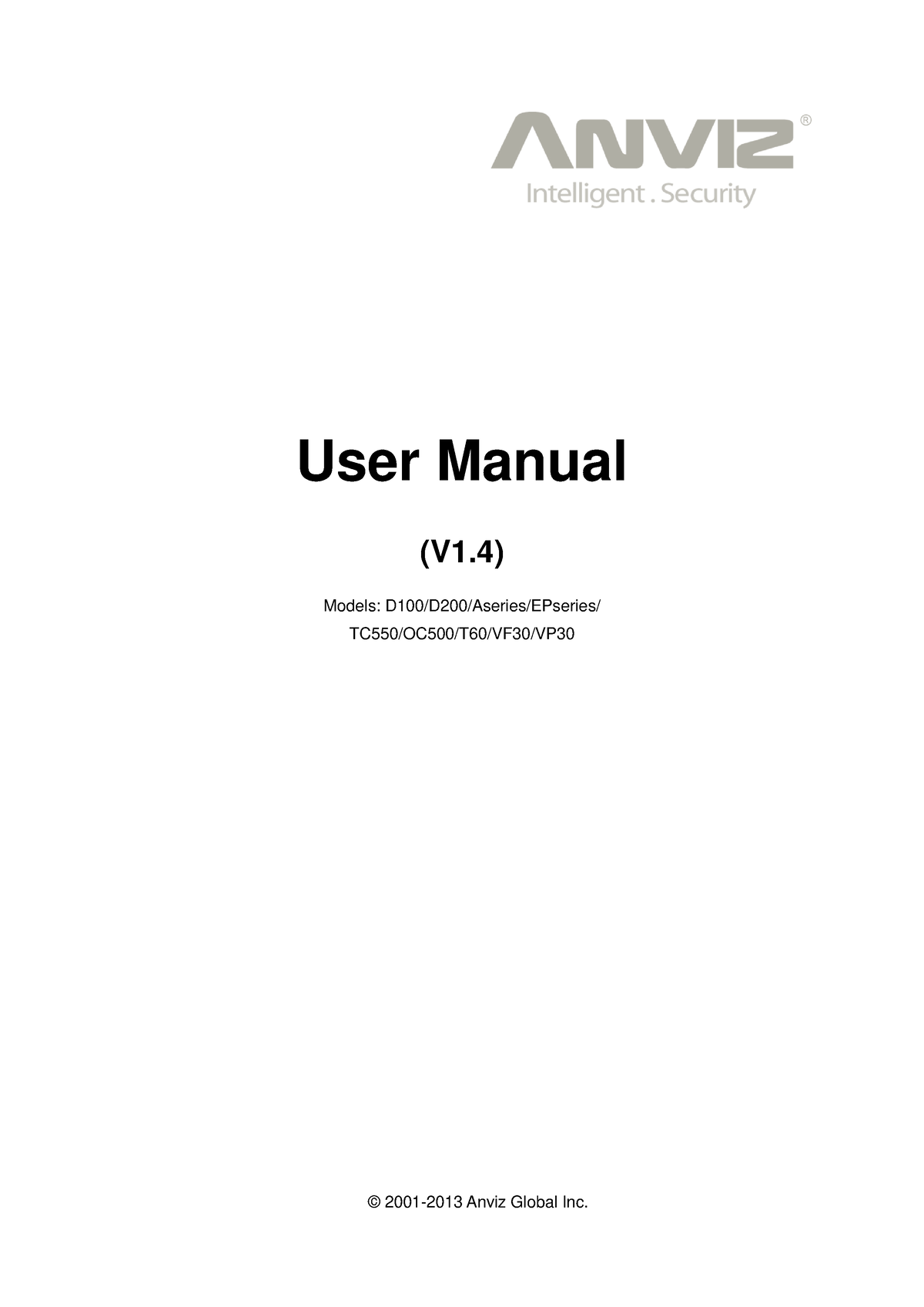 Anviz M3 User Manual V1 - © 2001-2013 Anviz Global Inc. (V1) Models ...