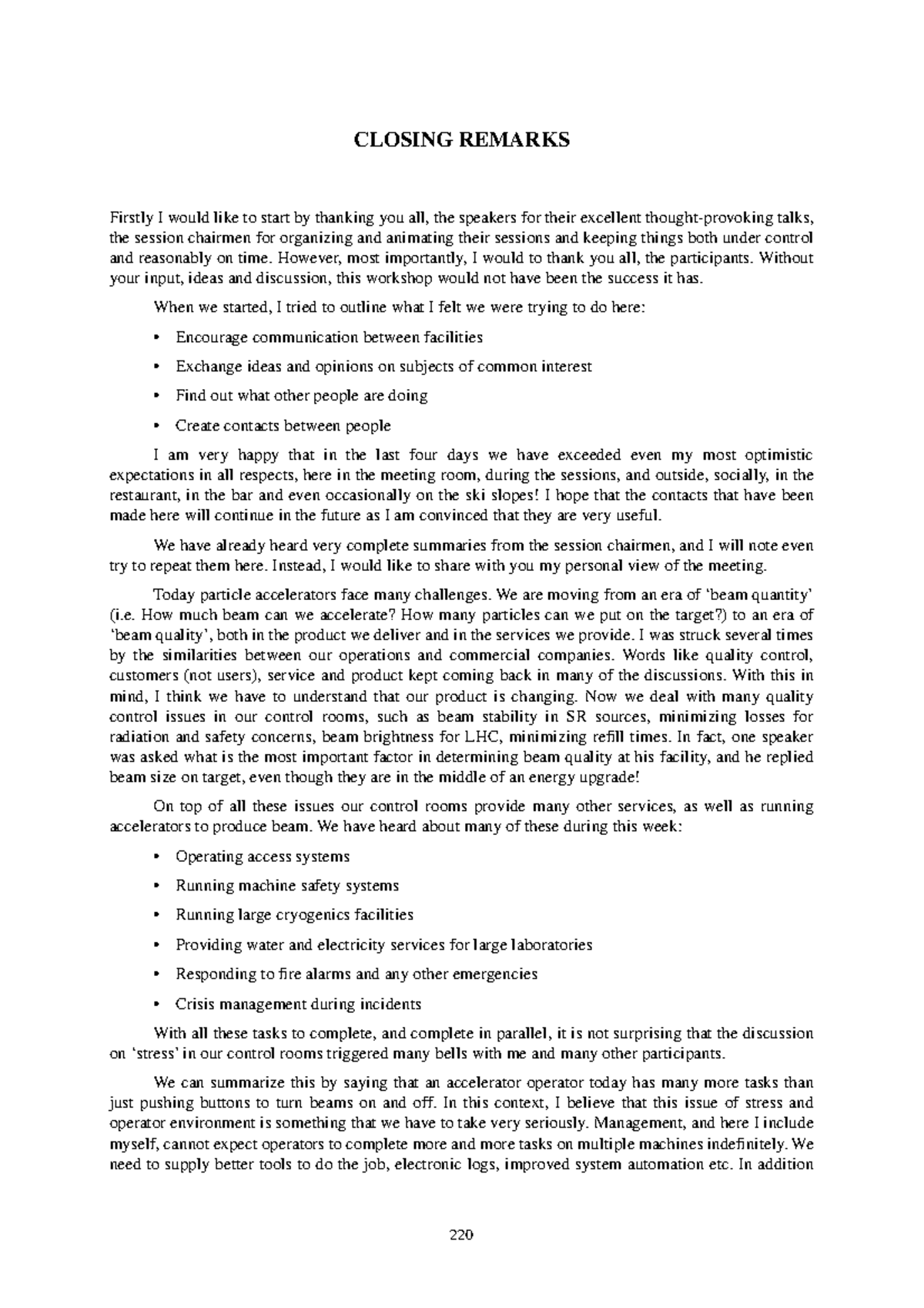 34086063 - For school - 220 CLOSING REMARKS Firstly I would like to ...