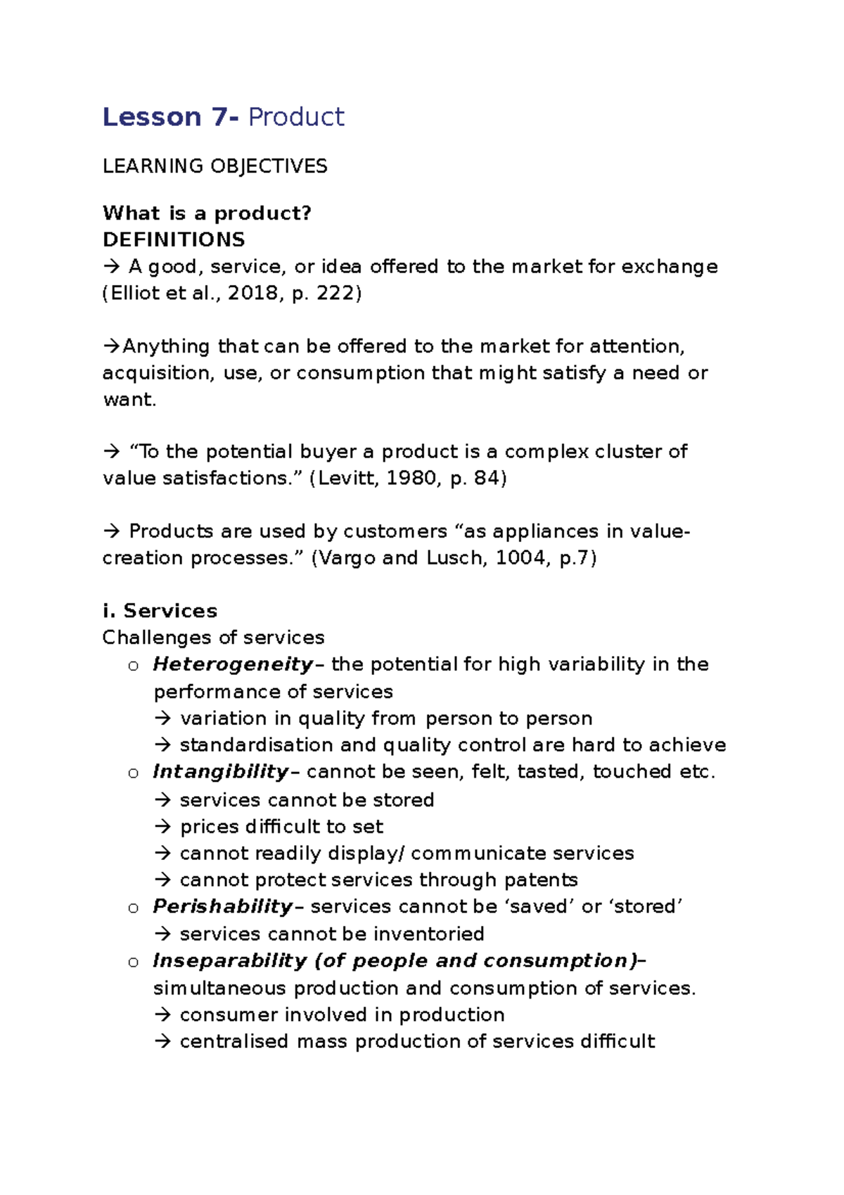 7. Product MKF Lesson 7 Product LEARNING OBJECTIVES What is a