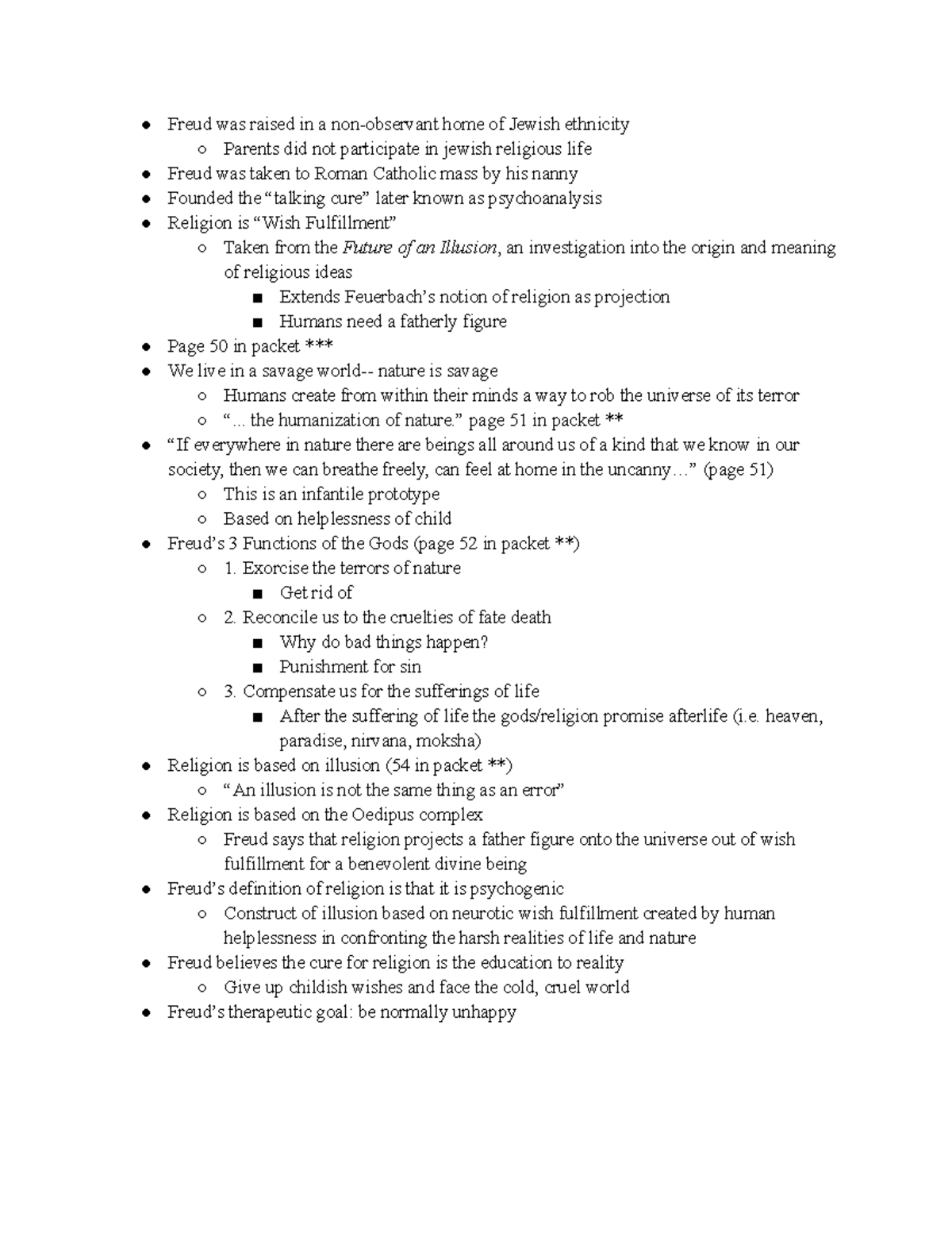 Freud notes - Freud was raised in a non-observant home of Jewish ...