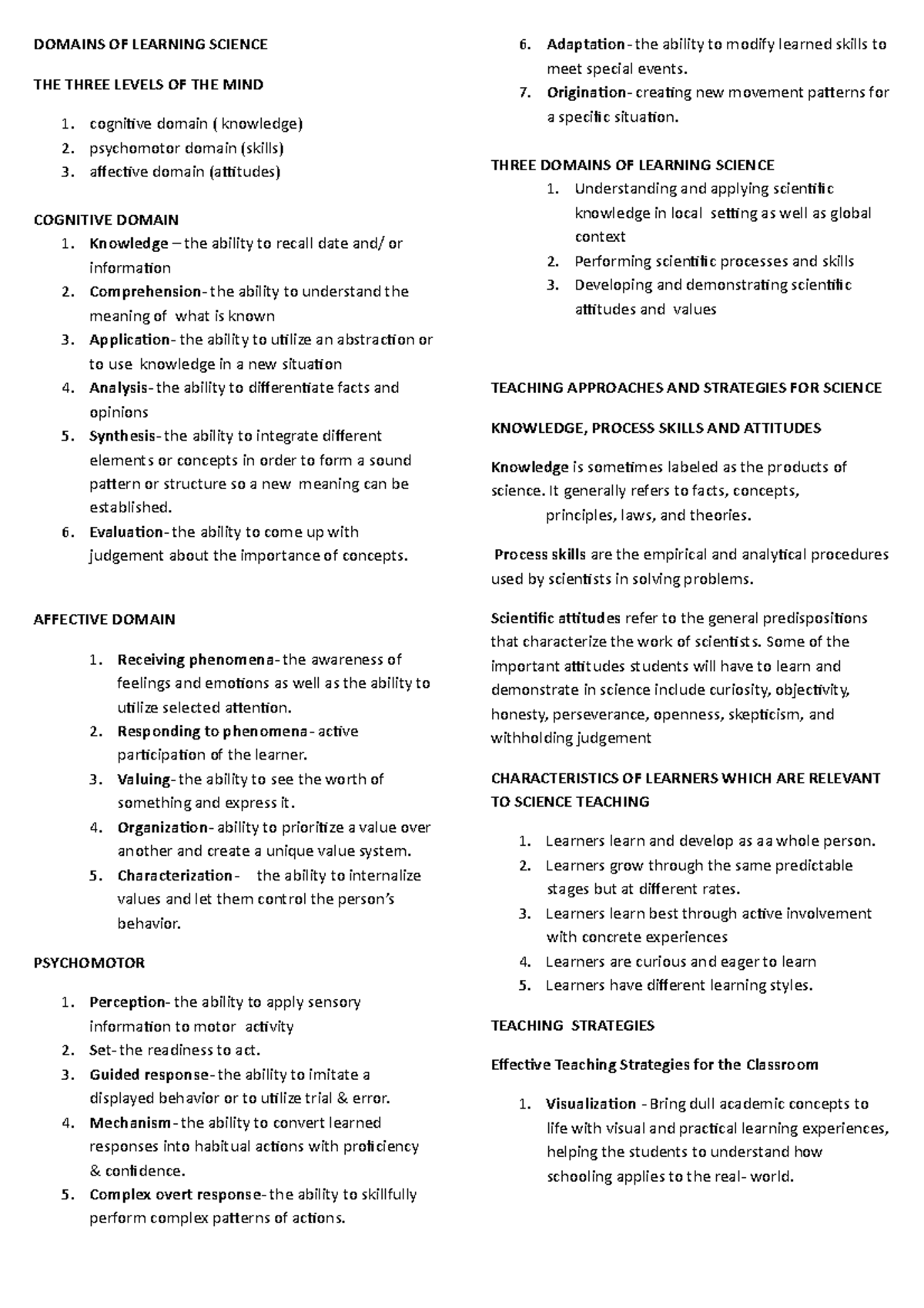 science-lecture-2-none-domains-of-learning-science-the-three-levels