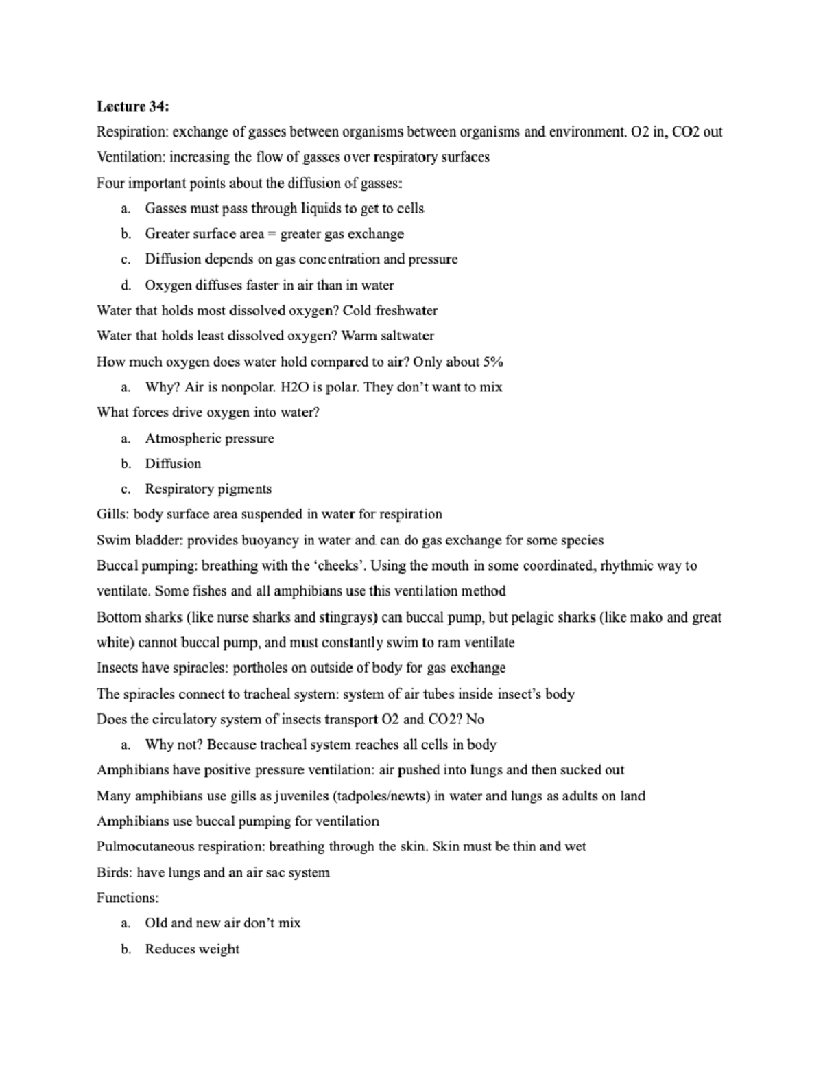 Biology 1102, Lecture 34 BIOL 1102 Studocu