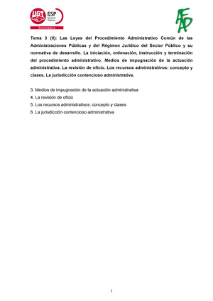 pimienta Experto vaso Tema 3 Administrativo (II parte) - Tema 3 (II): Las Leyes del Procedimiento  Administrativo Común de - Studocu