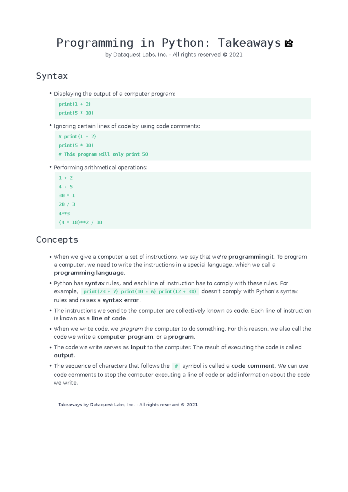 Mission 311 programming in python takeaways - Programming in Python ...