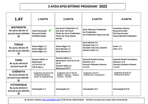 KPSS 2024 Genel Yetenek Genel KÜLTÜR 2. AY ÇALIŞMA Programi PDF 6 Aylik ...