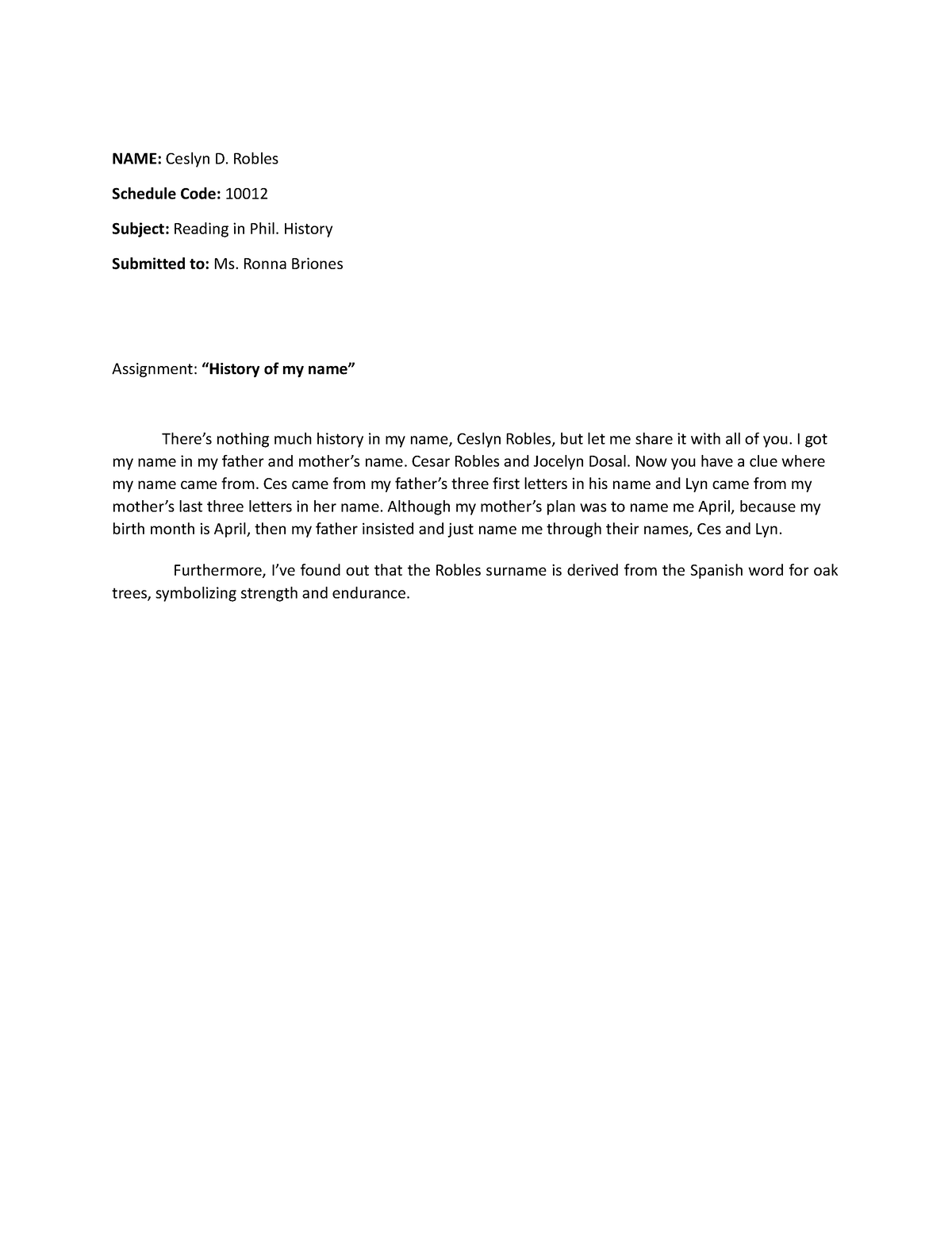 history of my name essay introduction