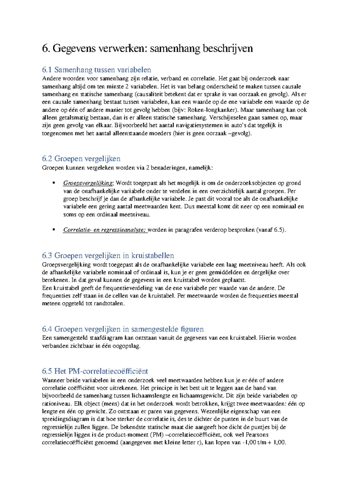 Samenvatting Hoofdstuk 6 - 6. Gegevens Verwerken: Samenhang Beschrijven ...