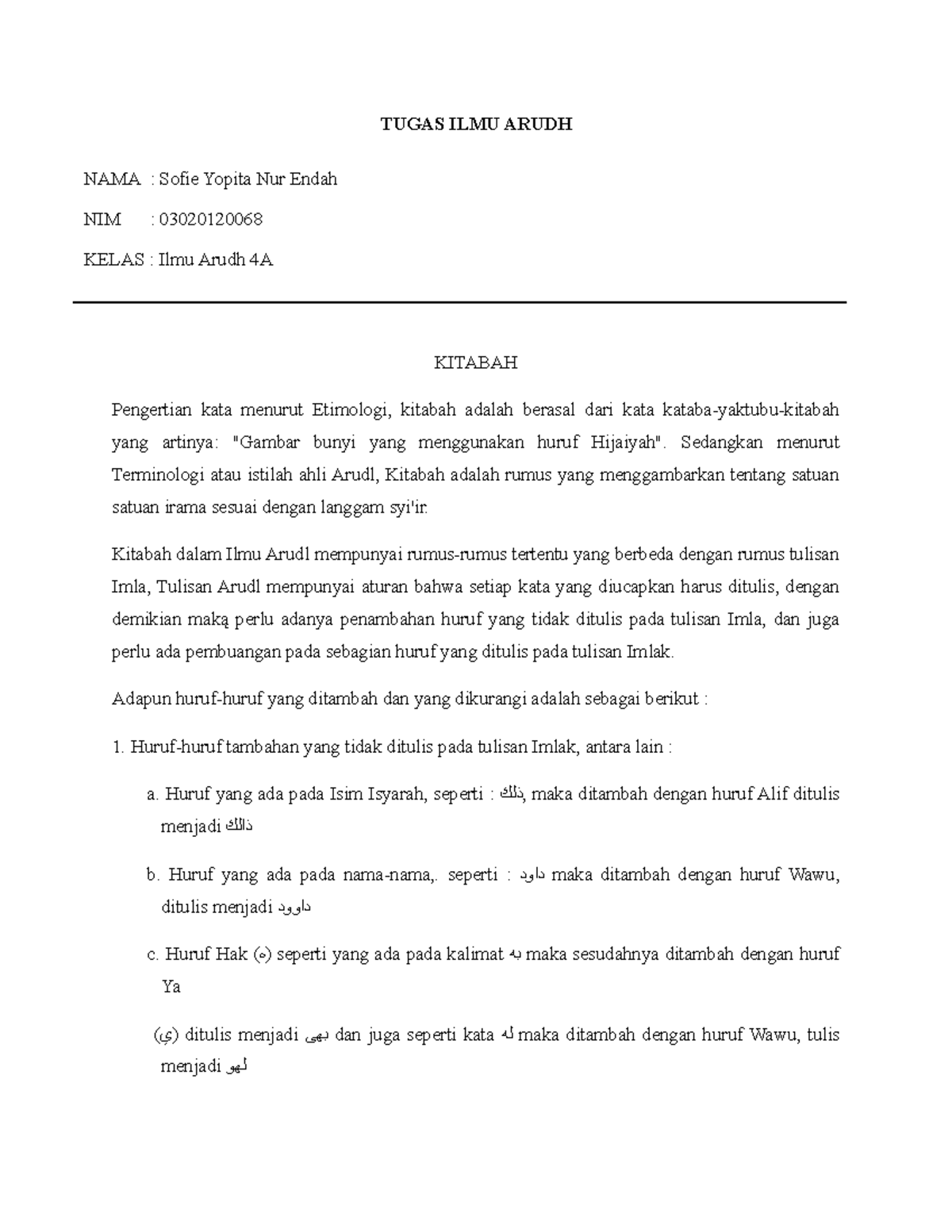 ILMU Arudh 3 - TUGAS ILMU ARUDH KITABAH Pengertian kata menurut ...
