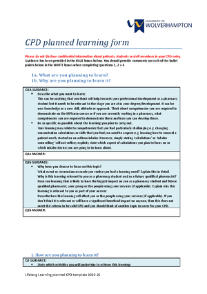 CPD Unplanned Reflection Form - CPD unplanned learning form Please do ...