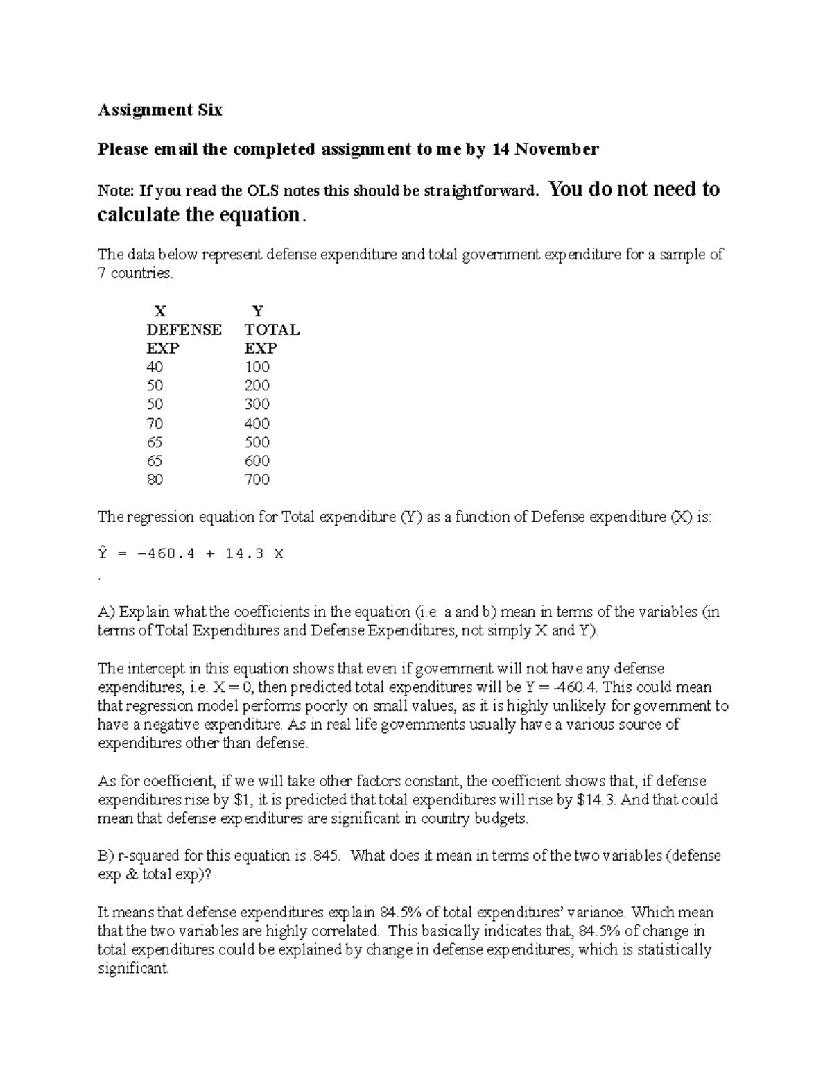6204 Assignmnet 6 Fall 2020 - Assignment Six Please email the completed ...