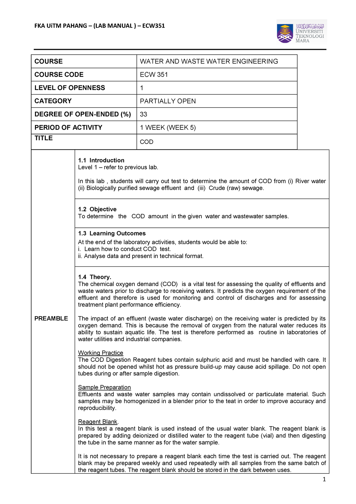 Week 5) Lab Manual - Level 1 COD formated - Civil Engineering ...