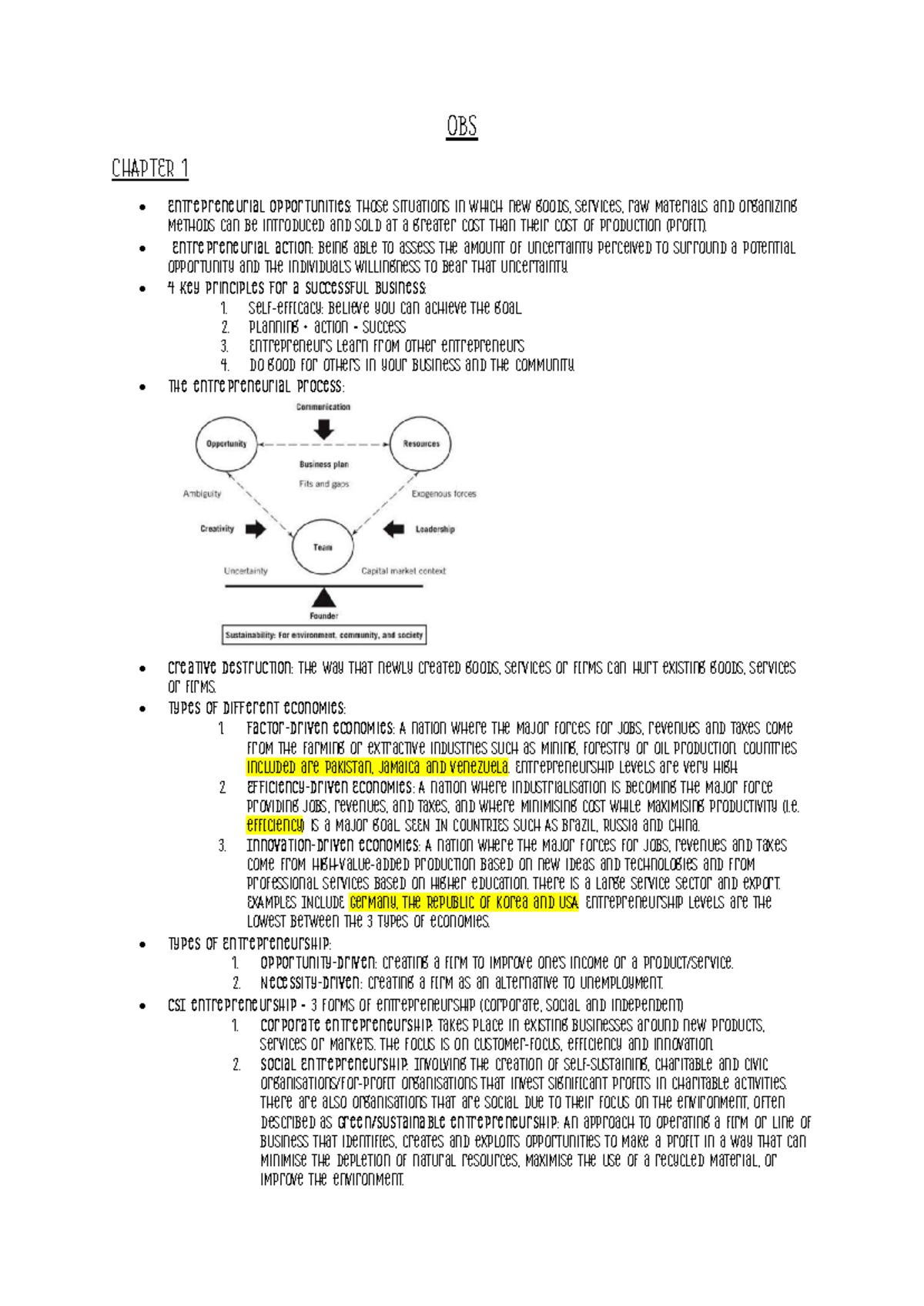 OBS chapter 1 notes - Summary Business management - OBS CHAPTER 1 ...