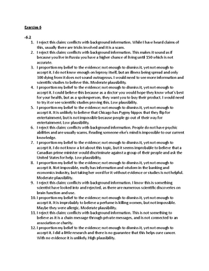 Philosophy Chapter 4 Exercises for Concise Guide to Critical Thinking ...