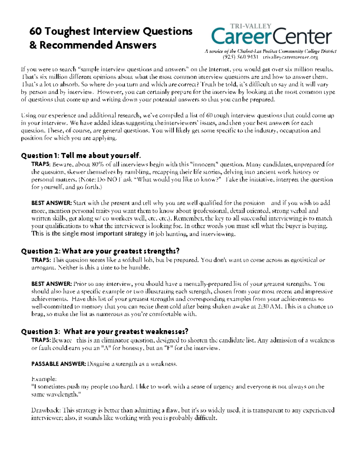 Interviews for your own job Assessment and Evaluation Studocu