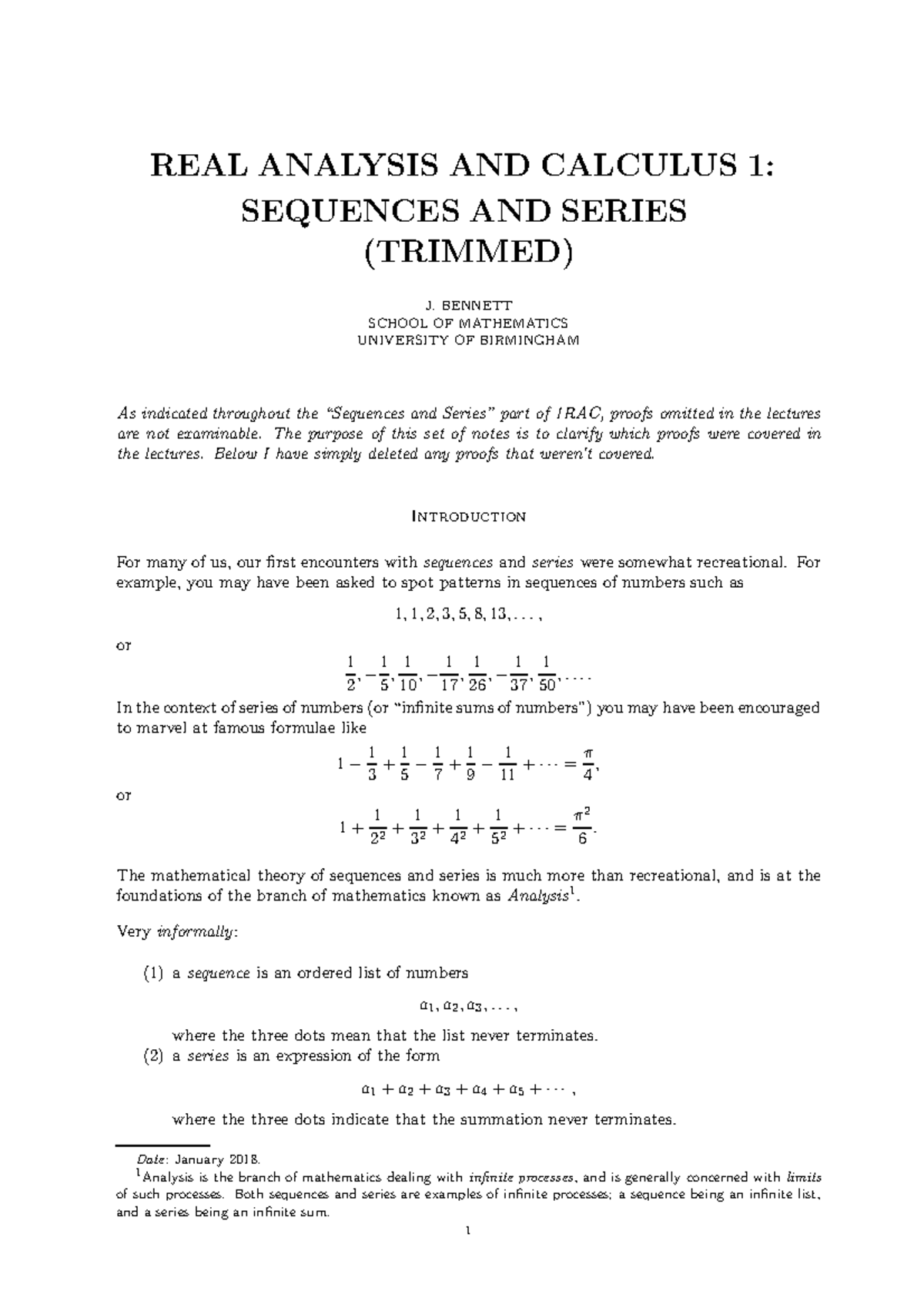 Complete Lecture Notes for LC Real Analysis & the Calculus - REAL ...