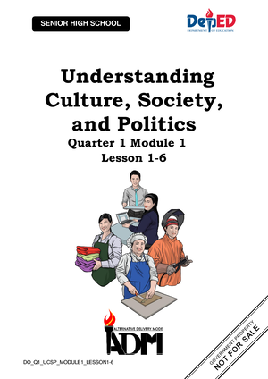 UCSP Q1 Mod1 - Module 1 - Understanding Culture, Society And Politics ...