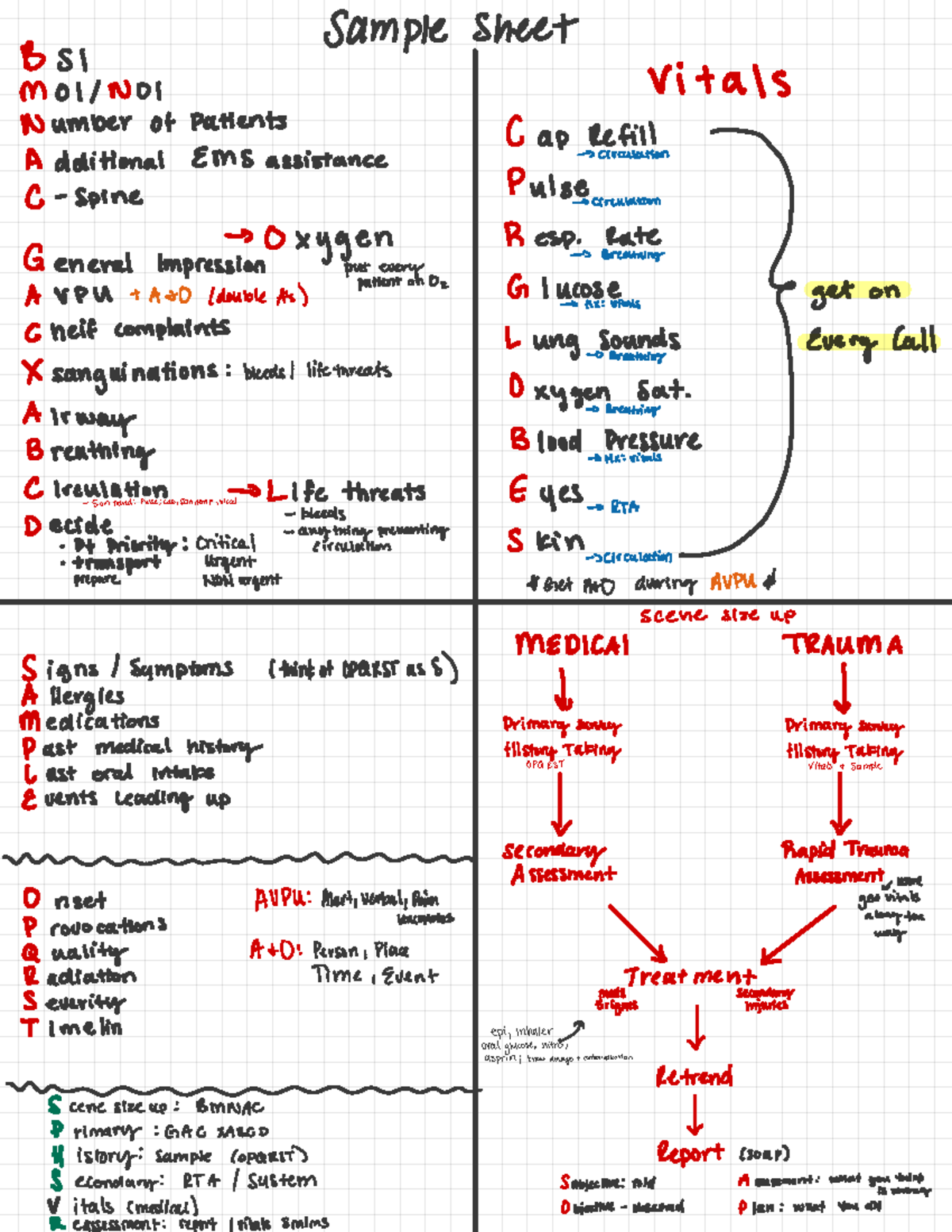 Nremt Sample Sheet sample sheet B SI mol/NOl Vitals Number of