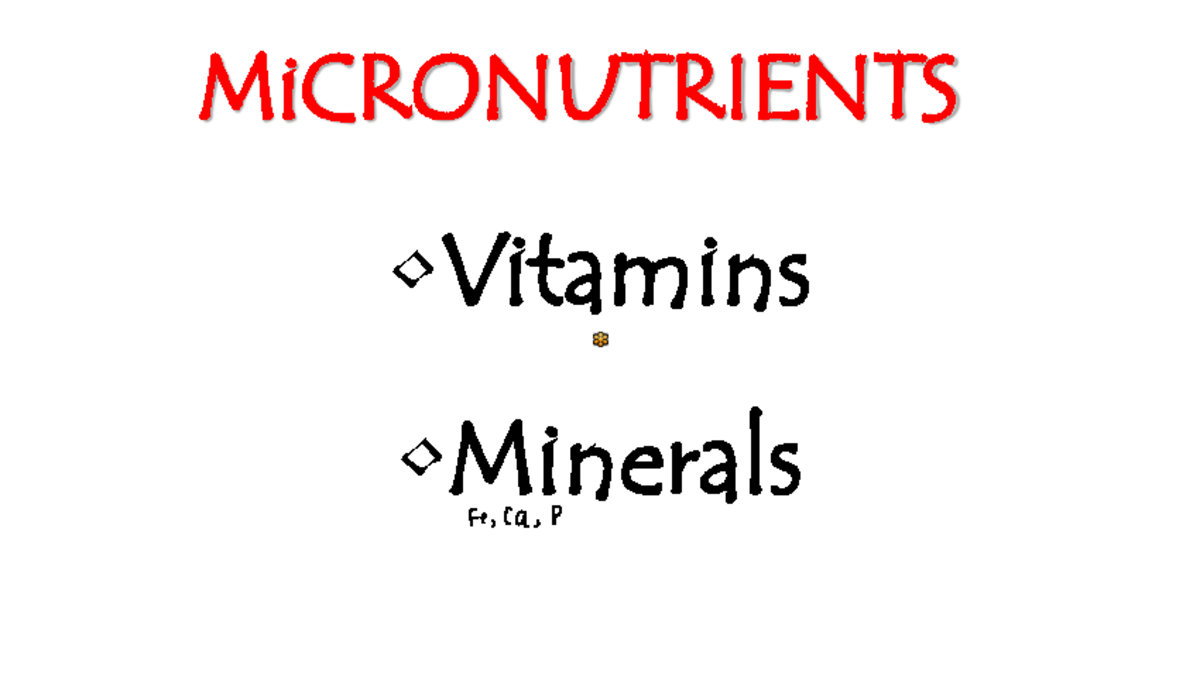 Vitamins - This is lecture material from Nova Southeastern University's ...