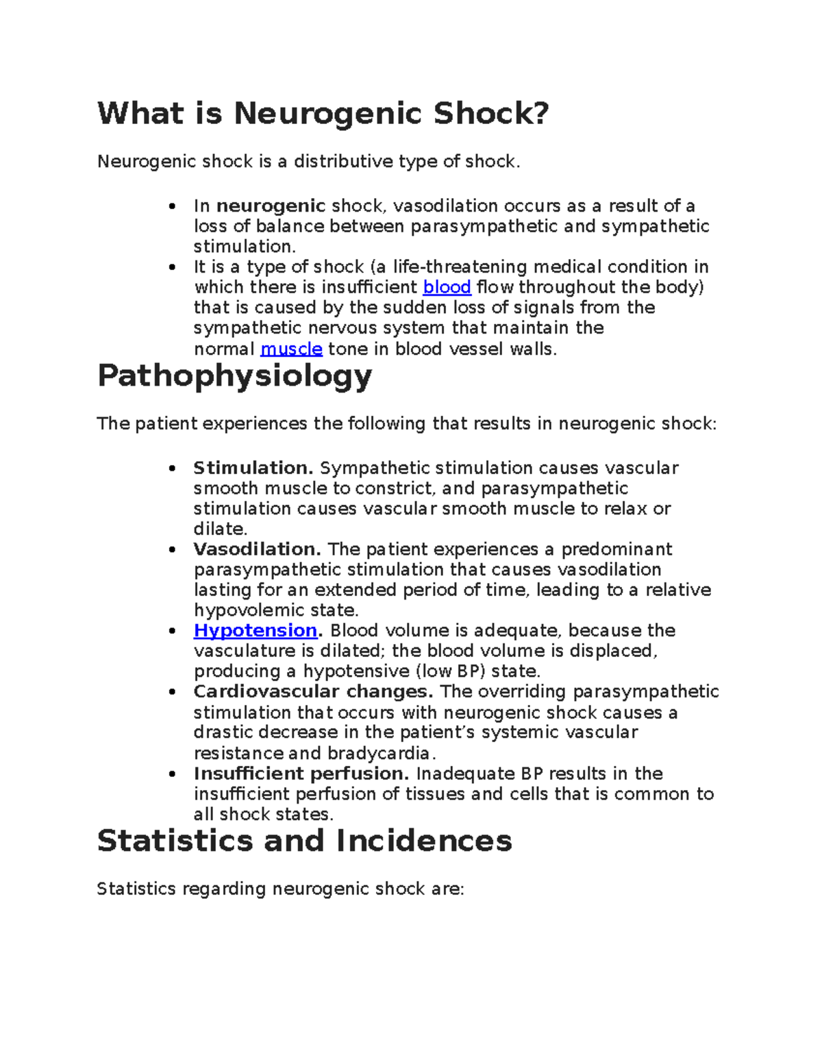 TheoryNeurogenic Shock What is Neurogenic Shock? Neurogenic shock is