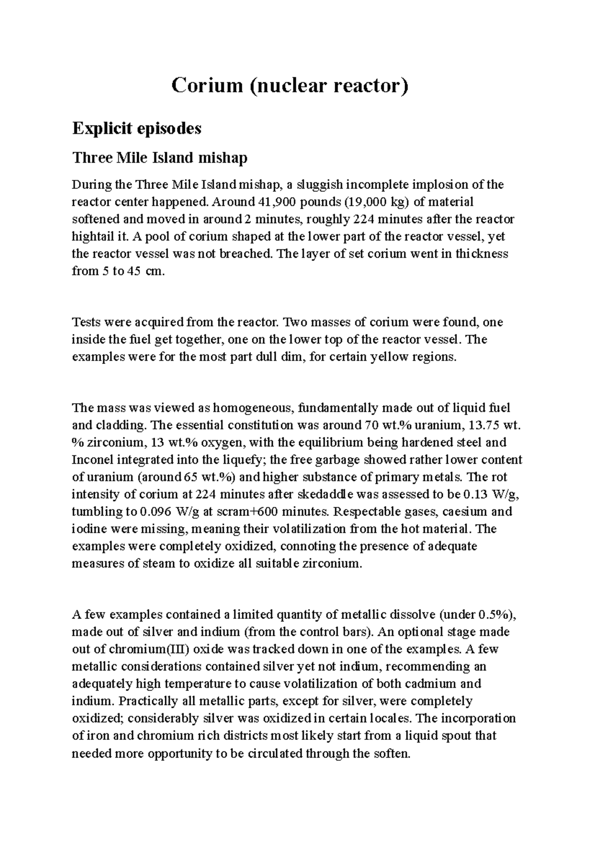 Corium 2 - Yazar - Corium (nuclear reactor) Explicit episodes Three ...