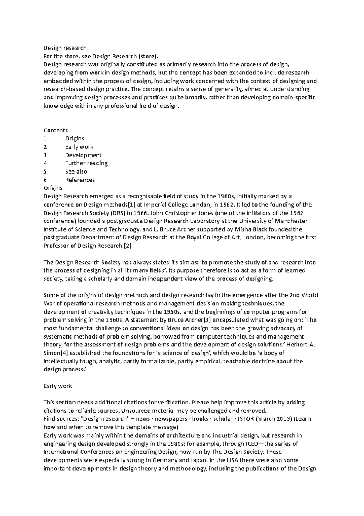 Desk research Summary Design research For the store, see Design