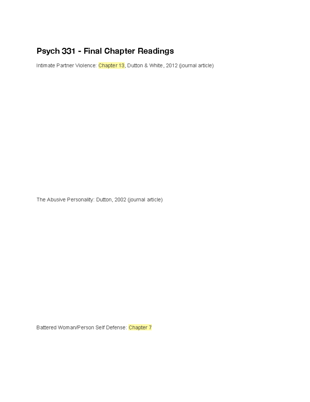 PSYC 331 Final Notes - exam prep pdf - Psych 331 - Final Chapter ...