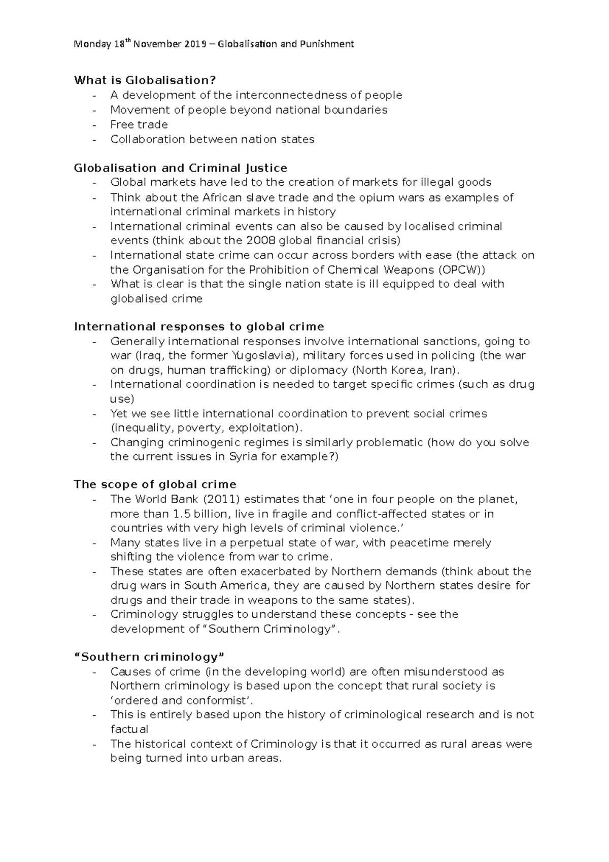 Globalisation and punishment - What is Globalisation? - A development ...