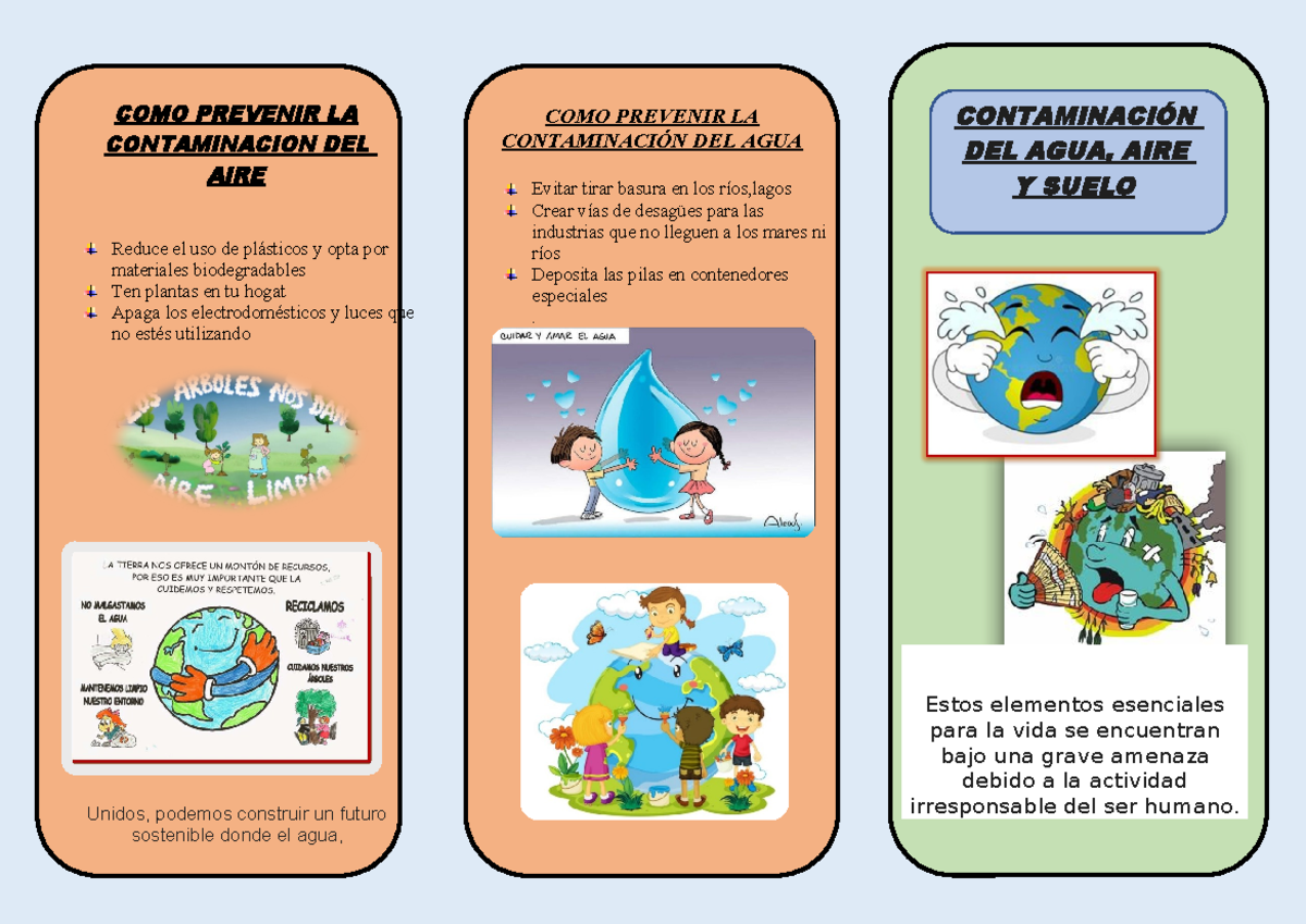 Triptico- Alejandro - COMO PREVENIR LA CONTAMINACION DEL AIRE Reduce el
