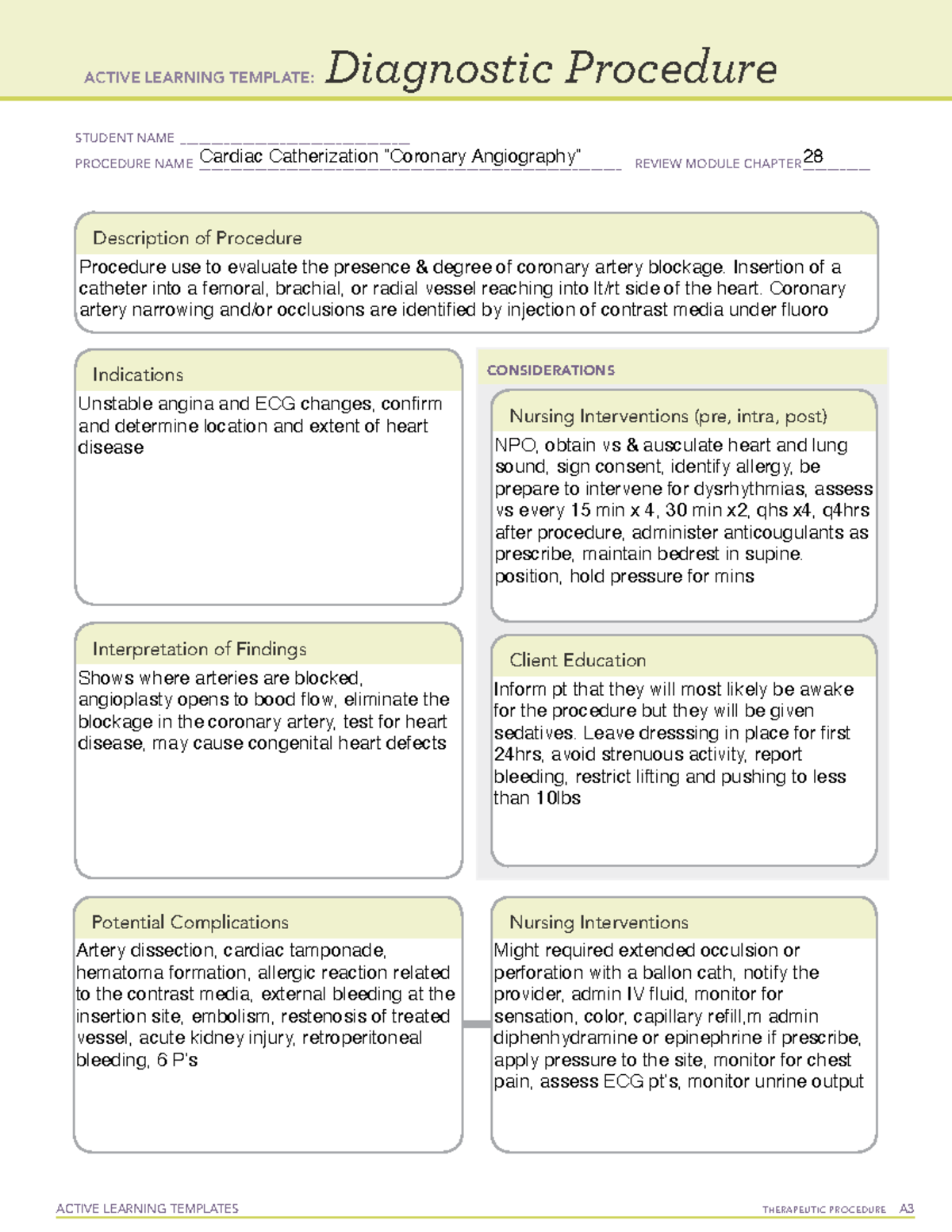 Cardiac Catherization Diagnostic TEMP - ACTIVE LEARNING TEMPLATES ...