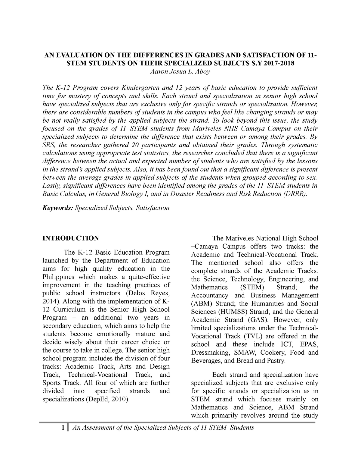 an-evaluation-on-the-differences-in-grades-and-satisfaction-of-11-stem