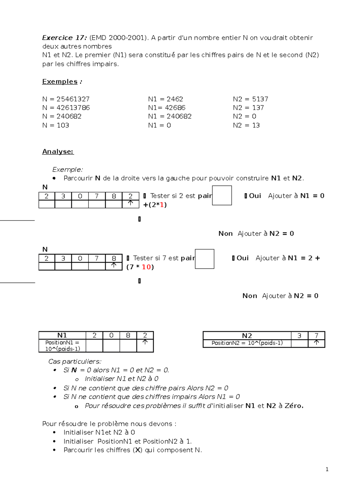 Solution EXo 17 série 2 - Exercice 17: (EMD 2000-2001). A partir d’un ...