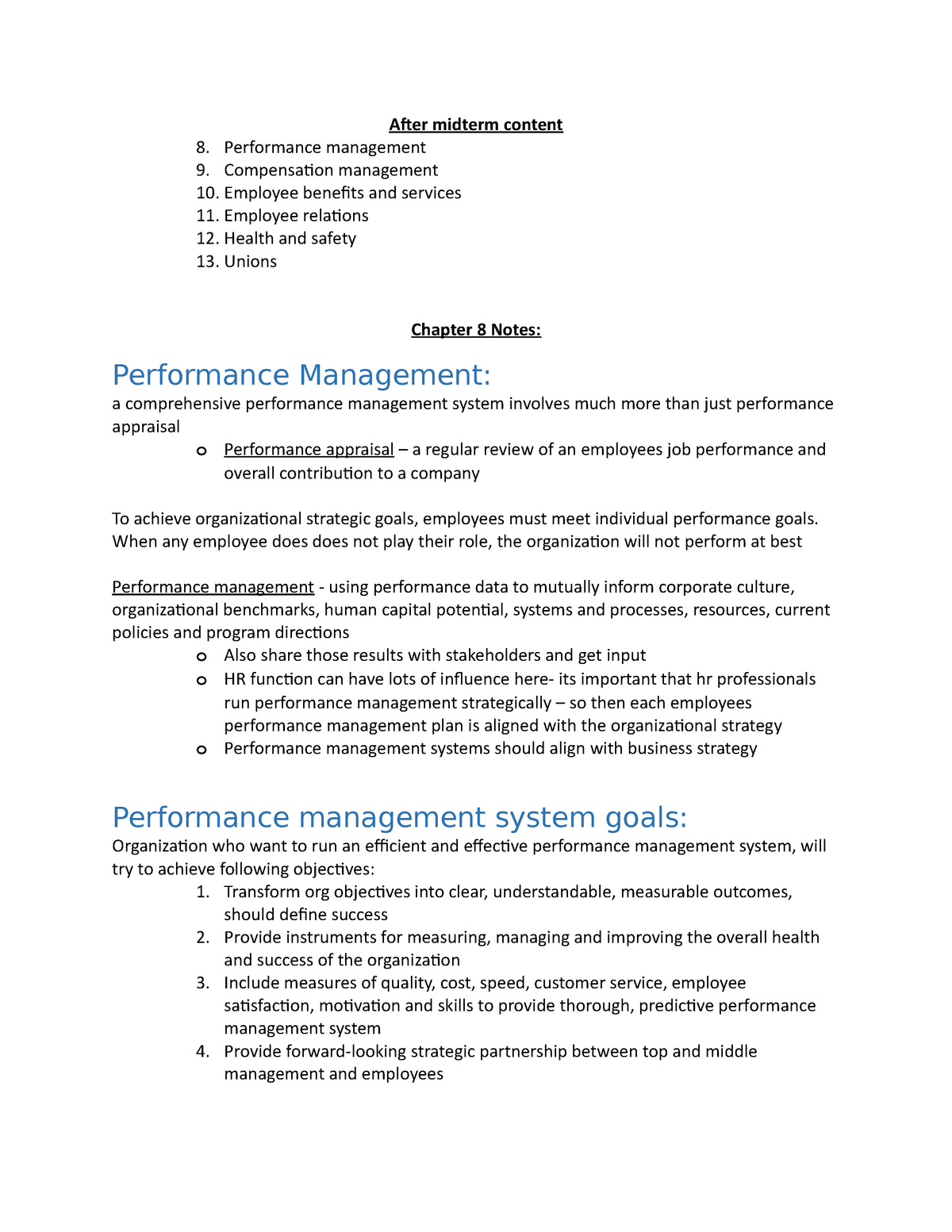 explain how employee performance is measured and managed