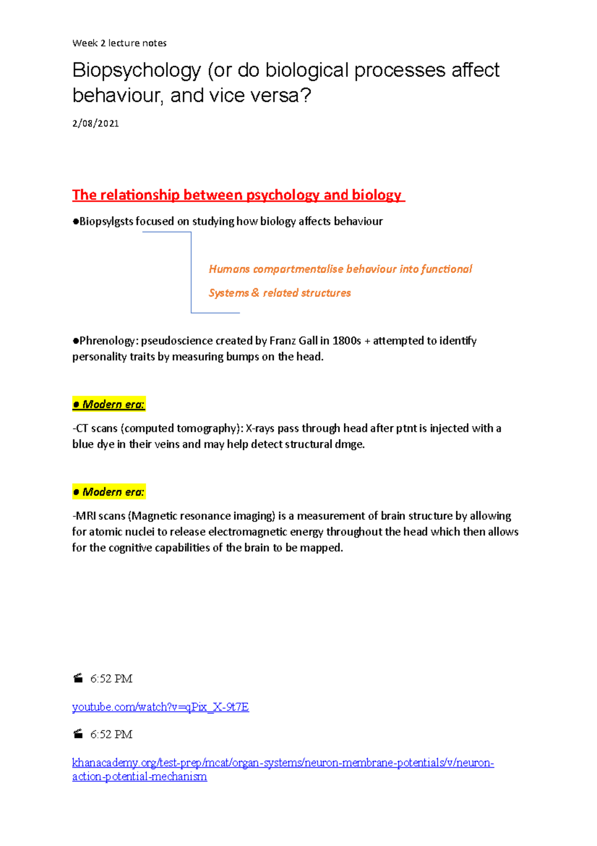 Week Two Lecture SUMMARY - PSY1101 - ECU - Studocu