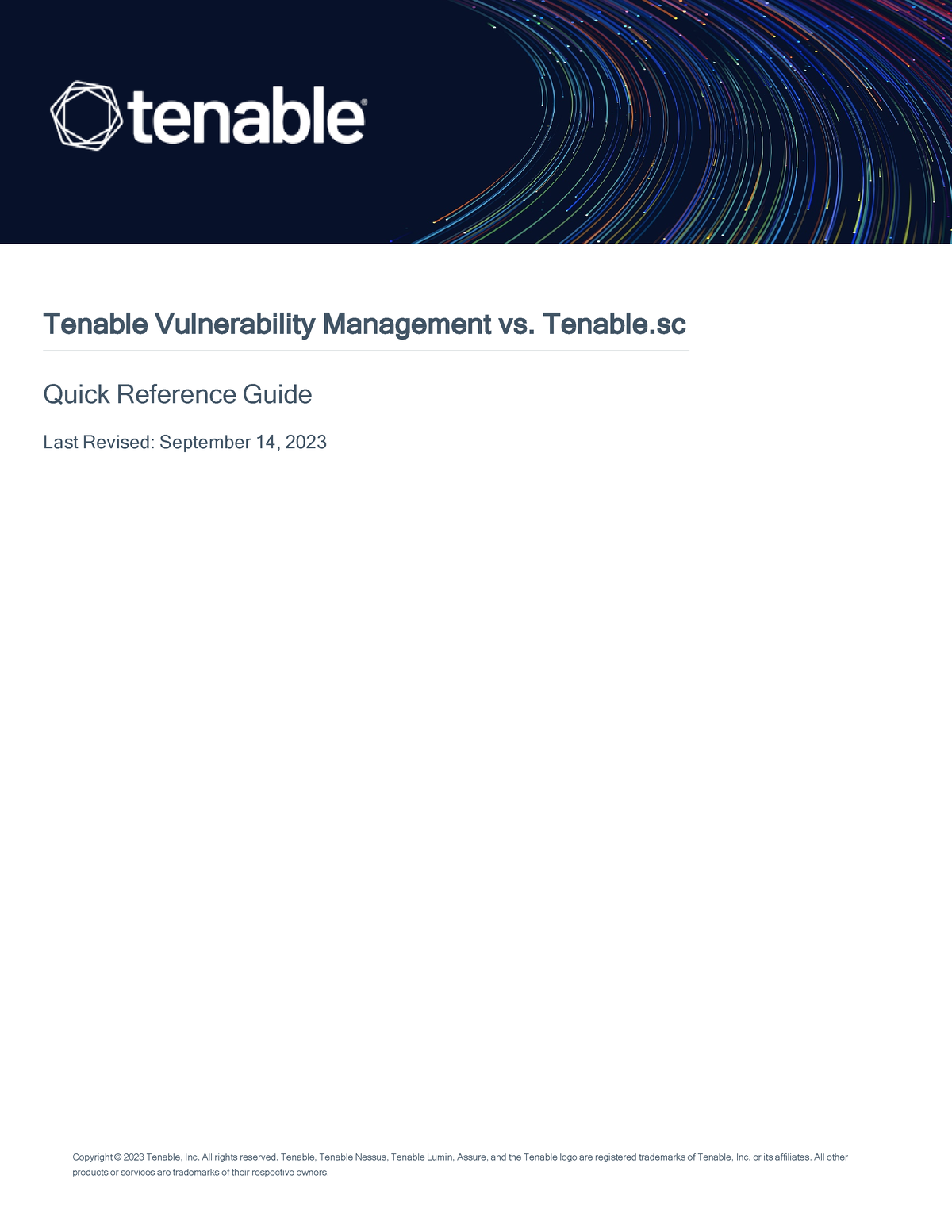 Tenableio Vs Tenablesc QRG - Tenable Vulnerability Management Vs ...