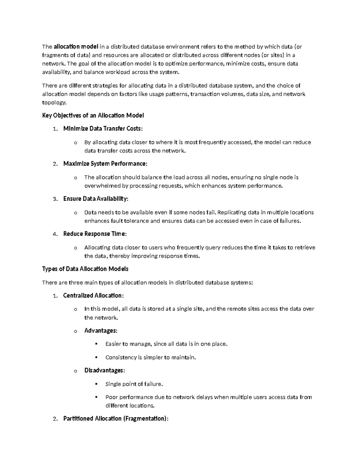 The allocation model - The goal of the allocation model is to optimize ...